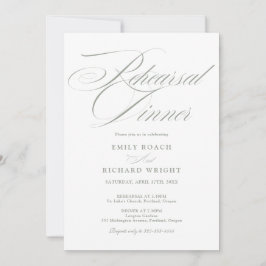 Convites Jantar de Ensaios Elegant Script Sage Verde