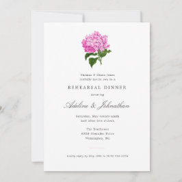 Convites Jantar de Ensaios Elegante Hortênsia Rosa