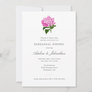 Convites Jantar de Ensaios Elegante Hortênsia Rosa