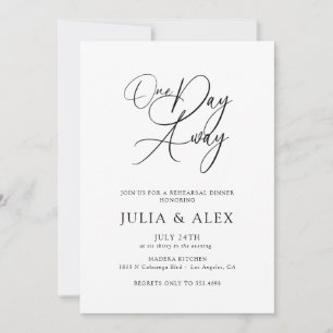 Convites Jantar de Ensaios Elegante One Day Away