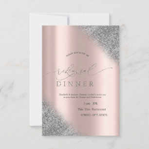 Convites Jantar de Ensaios em Rosa Dourado com Degradê de B