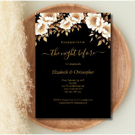 Convites Jantar de Ensaios Florais Black Gold Night Before