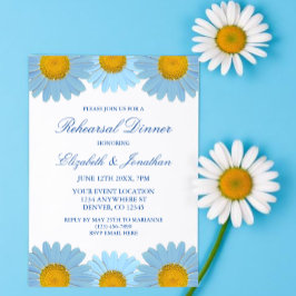 Convites Jantar de Ensaios Florais Blue Daisies
