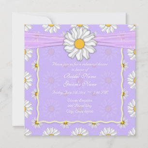 Convites Jantar de Ensaios Florais Roxo Amarelo e Branco