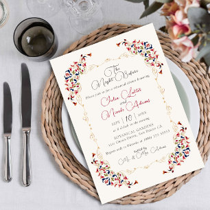 Convites Jantar de Ensaios Floral Botânico de Luxo Paisley