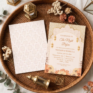 Convites Jantar de Ensaios Floral com Lanterna Árabe Elegan