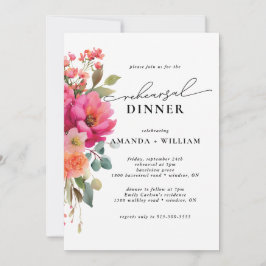 Convites Jantar de Ensaios Floral em Aquarela
