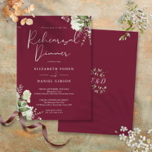 Jantar de Ensaios Floral Verde Burgundy