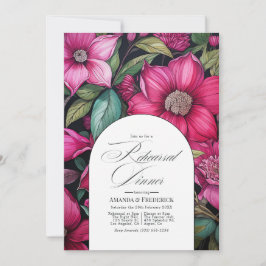 Convites Jantar de Ensaios Fuchsia, Verde Esmeralda e Preto