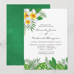 Convites Jantar de Ensaios Luau Havaiano Aquarela