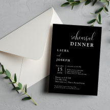 Jantar de Ensaios Minimalista Preto Personalizado