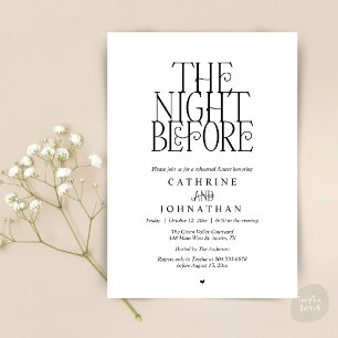 Convites Jantar de Ensaios Minimalista "The Night Before"