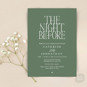 Convites Jantar de Ensaios Minimalista "The Night Before"