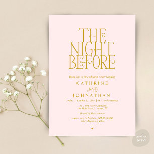 Convites Jantar de Ensaios Minimalista "The Night Before"