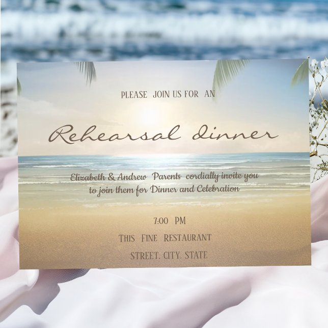 Convites Jantar de Ensaios Palms Sunset Beach (Criador carregado)