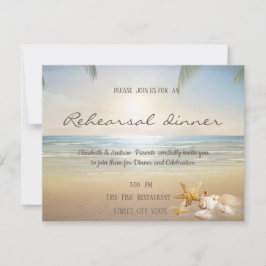 Convites Jantar de Ensaios Palms Sunset Beach Seashells