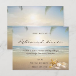 Convites Jantar de Ensaios Palms Sunset Beach Seashells