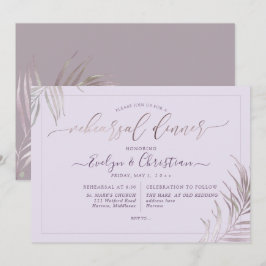 Convites Jantar de Ensaios PixDezines Mauve Palms