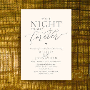Convites Jantar de Ensaios Românticos da Noite Antes para S