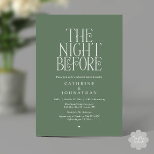 Convites Jantar de Ensaios "The Night Before" Verde Salvia