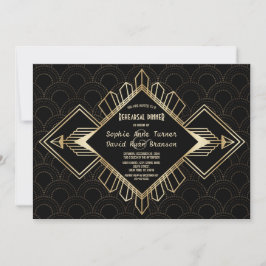 Convites Jantar de Ensaios Vintage 20s Dourado O Grande Gat