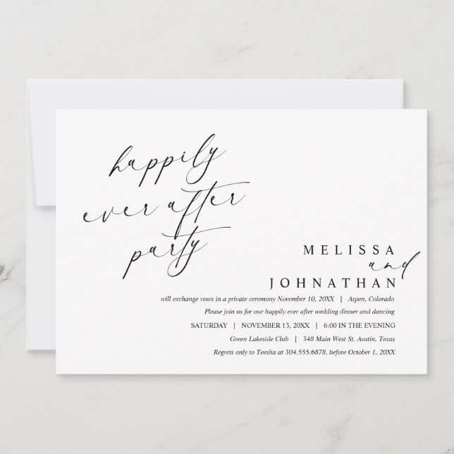 Convites Jantar de Felizes para Sempre e Dança (Frente)