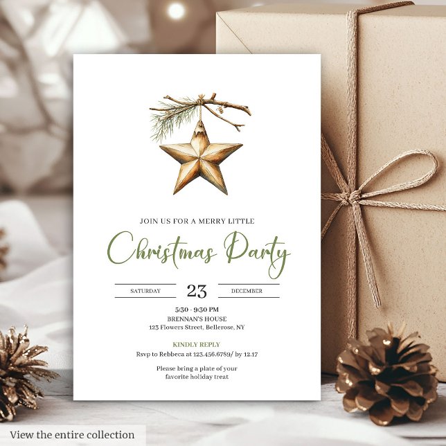 Convites Jantar de Férias Rústico Cores Neutras Boho Modern (Modern Boho Neutral Colors Rustic Holiday Dinner Invite)