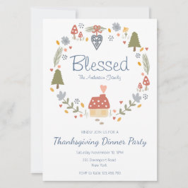 Convites Jantar de Festa de Ação de Graças Personalizado Ab