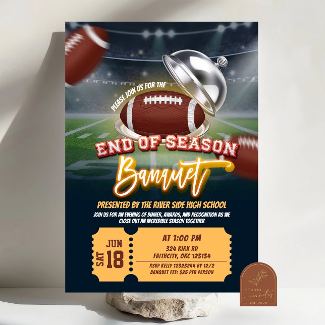 Convites Jantar de Final de Temporada de Futebol Americano (Criador carregado)