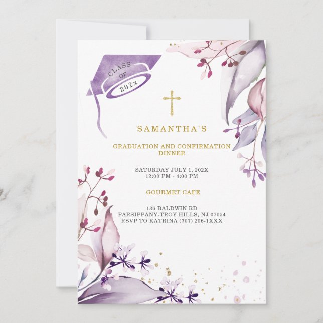 Convites Jantar de Formatura e Confirmação (Frente)