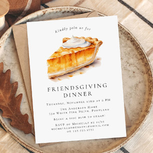 Convites Jantar de Friendsgiving com Torta de Abóbora em Aq