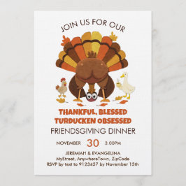 Convites Jantar de FRIENDSGIVING de Turducken Engraçado