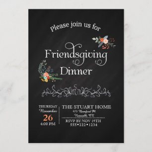Convites Jantar de Friendsgiving em estilo country chic com