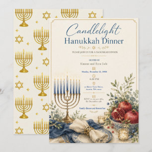 Convites Jantar de Hanukkah à Luz de Velas