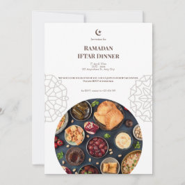 Convites Jantar de Iftar Branco Marrom Ramadan