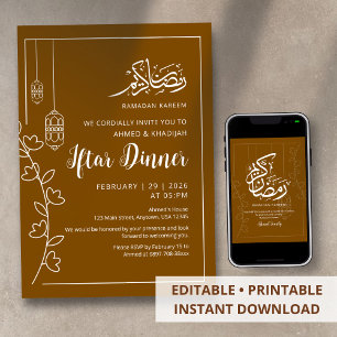 Convites Jantar de Iftar da Linha Branca Moderna do Ramadão