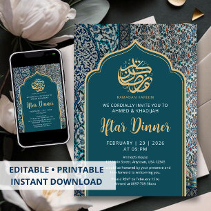 Convites Jantar de Iftar de Mosaico Turco Tradicional no Ra
