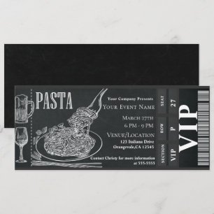Convites Jantar de Massa e Vinho Ingresso VIP para Jantar c