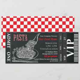 Convites Jantar de Massa Giz VIP Bilhete de Jantar Rústico