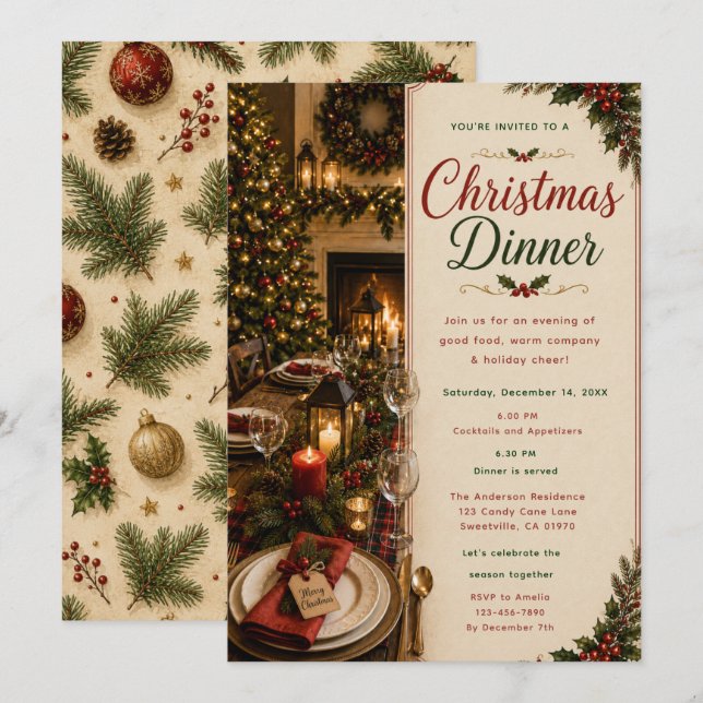 Convites Jantar de Natal (Frente/Verso)