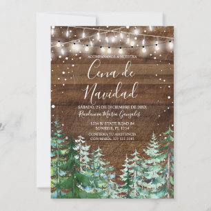 Convites Jantar De Natal Árvores De Pinheiro Natalino Rústi