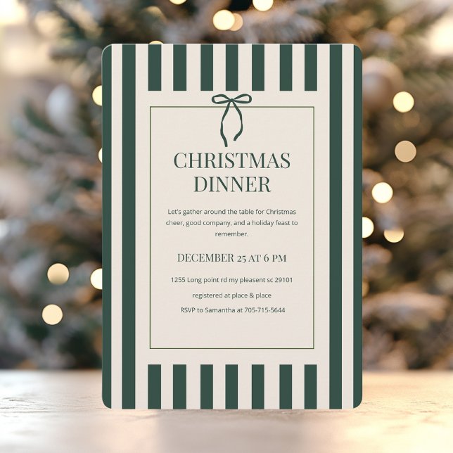 Convites Jantar de Natal com Listra Verde (Criador carregado)