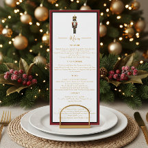 Jantar de Natal de Festa do Quebra-Nozes Cardápio 