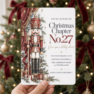 Convites Jantar de Natal do Quebra-Nozes Borgonha Livro de