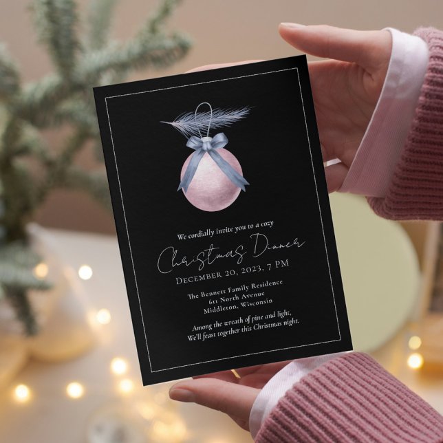 Convites Jantar de Natal Elegante Aquarela Personalizada (Criador carregado)