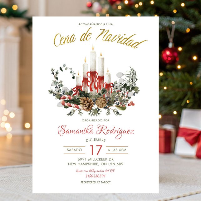 Convites Jantar de Natal Mexicano Espanhol Cena De Natal (Criador carregado)