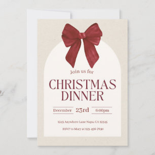 Convites Jantar de Natal Personalizado Elegante Feriado
