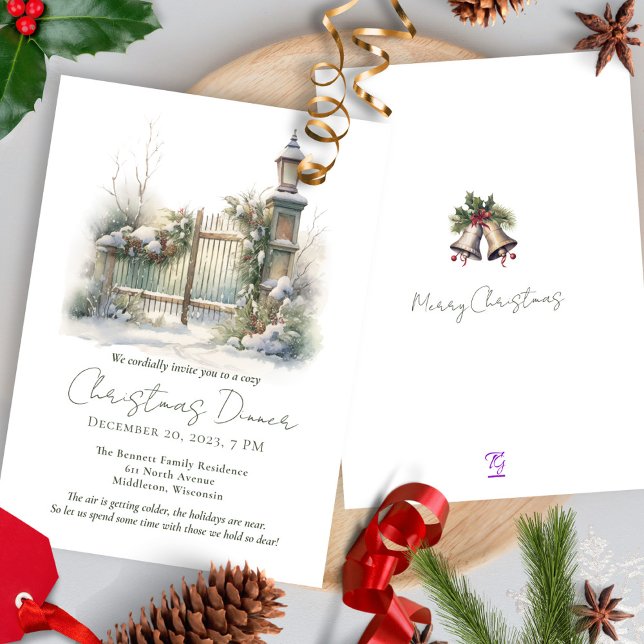 Convites Jantar de Natal Poema Minimalista Moderno (Criador carregado)