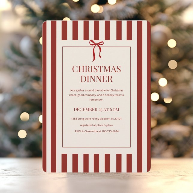 Convites Jantar de Natal Vermelho (Criador carregado)
