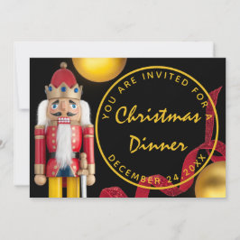 Convites Jantar de Natal Vermelho Vigília de Natal Noz queb
